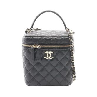 Chanel Pre-owned Matelasse Grained Calfskin 2Way Shoulder Bag - Dames - Pre-owned - Zwart - Maat: ONE Size Leer