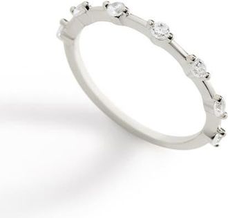 Mint & Lily Ultra Thin Floating Eternity Band in Sterling Silver at Nordstrom, Size 6