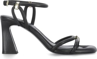 Ash Zwarte Leren Sandaal met Hak - Dames - Sandalen met hakken - Zwart - 35 EU - Schoenen