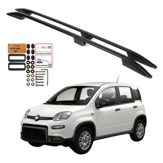 OEM Barras De Techo Fiat Panda Desde 2012 Aluminio Negro Resistente S&oacute;lido