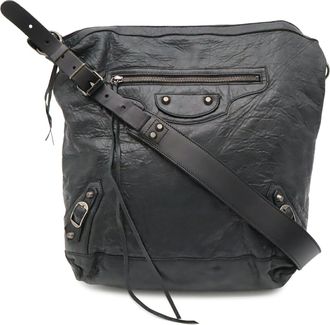 Balenciaga Black Leather Handbag Shoulder Bag (Pre-Owned)
