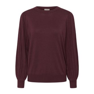 Kaffe Windsor Wine Gebreide Trui - Dames - Ronde hals truien - Rood - L - Truien & Vesten