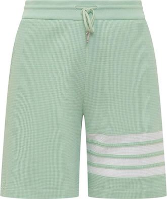 Thom Browne 4-Bar Print Casual Rechte Shorts - Dames - Korte Broeken - Groen - XS - Katoen - Korte Broeken