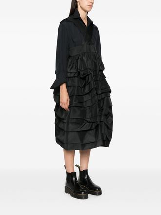 Comme Comme Tiered Ruffle Dress - Black