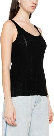 Birgitte Herskind Morris Ribbed Tank Top - Dames - Tops zonder mouwen - Zwart - XS - Katoen - Tops