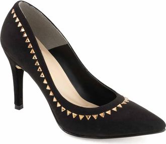Andrea Womens Pointed Toe Heeled Pumps In Black