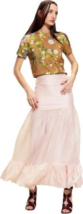 Cynthia Rowley Serafina Silk Skirt - Dames - Midirokken - Roze - 3XS - Organza - Rokken