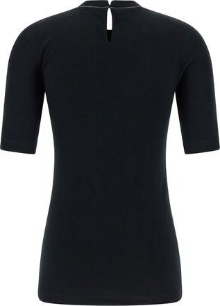Brunello Cucinelli Monile-Detailed Ribbed Cotton T-shirt - Black