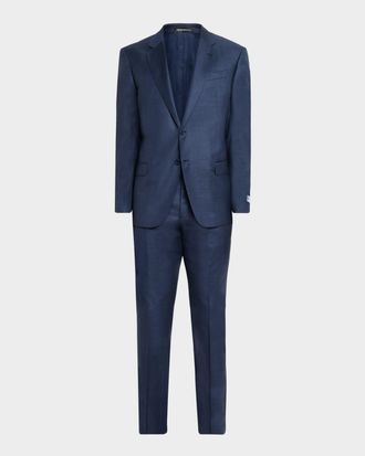 Emporio Armani Men & apos;s Wool-Blend Sharkskin G Line Suit