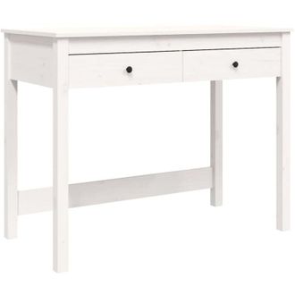 vidaXL Desk with Drawers White 100x50x78 cm Solid Wood Pine Vidaxl