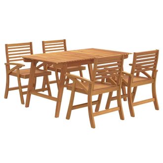 vidaXL Juego De Comedor De Jard&iacute;n 5 Piezas Madera Maciza De Acacia Vidaxl
