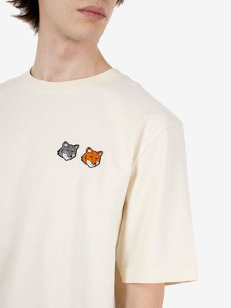 Maison Kitsun&eacute; Double fox comfort t-shirt latte