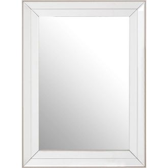 Premier Housewares Silver Wall Mirror For Garden And Bedroom Reflective Square Bathroom Mirrors Wall Mounted Contemporary Mosaic Design Hallway