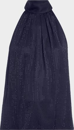 Emanuel Ungaro Lotus Rhinestone Halter Blouse