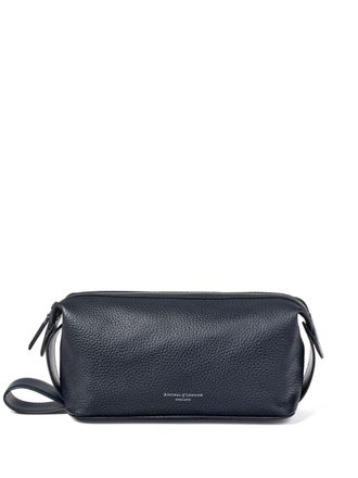 Aspinal of London Reporter leather wash bag - Blue