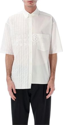 Maison Margiela Overhemden, Heren, Wit, M, Bowling Shirt Numbers