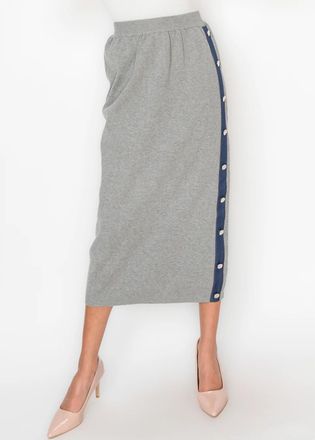 YAL New York Knit Skirt with Denim Trim