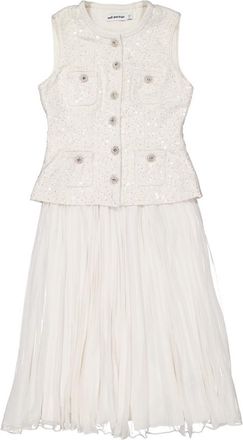 Self Portrait Womens Sequin Boucle Tailored Midi Dress, Brand Size 12 ( US Size 8 )