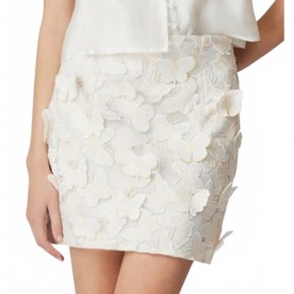 Elliatt Butterfly Appliqu&eacute; Mini Skirt In White