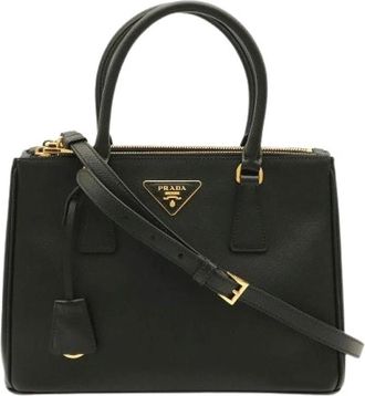 Prada Pre-owned Galleria Saffiano Leather 2way Bag - Dames - Vintage Handtas - Zwart - ONE Size - Leer - Vintage