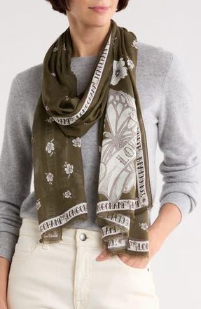 Longchamp Print Scarf in Khaki at Nordstrom Rack