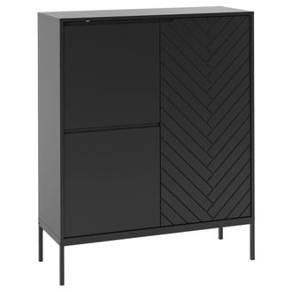 Petits Meubles Buf&eacute; alto 3 puertas paneles de melamina y mdf negro