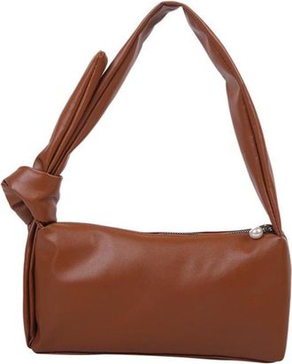 Yardwe PU Underarm Crossbody Bag for Women Fashionable Storage Pouch with Zipper Casual Shoulder Bag for Shopping and Birthday Brown Design