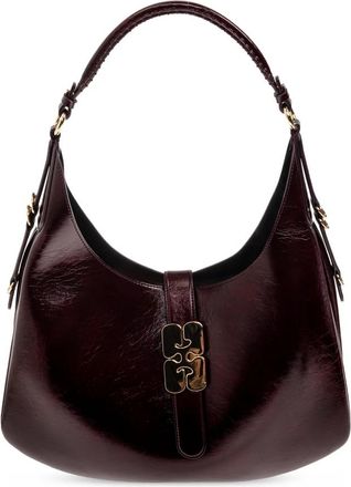 Ganni Eco Leren Tas - Dames - Schoudertassen - Rood - ONE Size - Polyester - Tassen