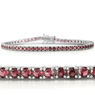 Pompeii3 3 1/2ct Ruby Tennis Bracelet 14k White Gold 7