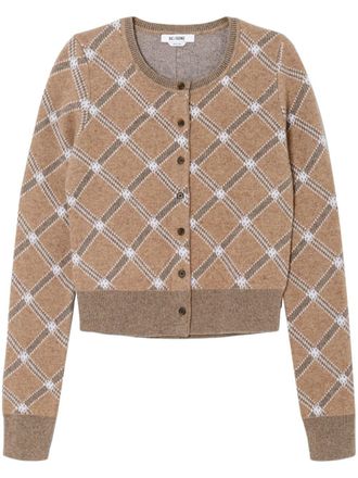 Re/Done Cropped vest met tartan ruit - Beige