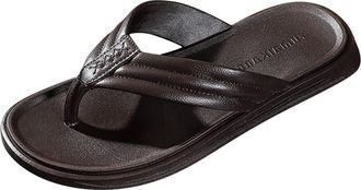 Generic Men Fashion Beach Flip Flops Flat Toe Posture Sandals Lightweight Comfortable Outdoor Summer Footwear (Brown, 7.5)