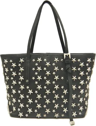 Jimmy Choo London Black Leather Tote Bag (Pre-Owned)