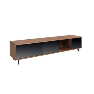 Angel Cerd&aacute; Walnut TV Unit with Mirror-Effect Black Glass, 4