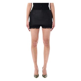 Magda Butrym Short Shorts, female, Black, Size: S Layered Mini Skirt Shorts