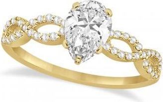 Allurez Infinity Pear-Cut Lab Grown Diamond Engagement Ring 18k Yellow Gold (0.50ct)