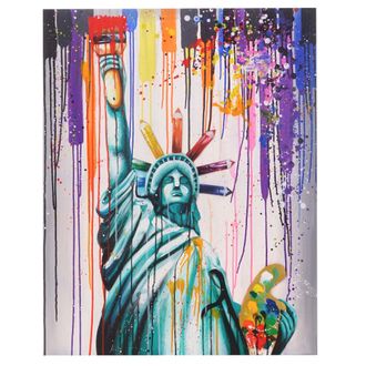 Hhg Hhg - Pintura Al &Oacute;leo Estatua De La Libertad, 100% Pintado A Mano Mural 3d Pintura Xl, 100x80cm