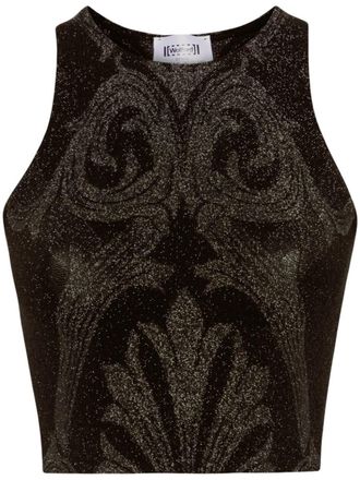 Wolford Metallic Floral Jacquard Crop Top