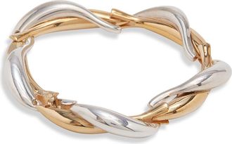 Bottega Veneta Sardine Mixed Metal Bracelet in Silver/Yellow Gold at Nordstrom, Size Medium