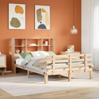 vidaXL Cama Con Estanter&iacute;a Sin Colch&oacute;n Madera Maciza De Pino 150x200cm Vidaxl