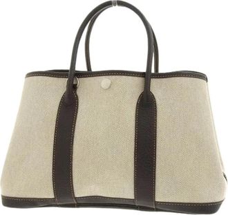 Herm&egrave;s Pre-owned Garden Party 30 TPM Tote Bag - Dames - Vintage Shopper - Beige - ONE Size - Leer - Vintage