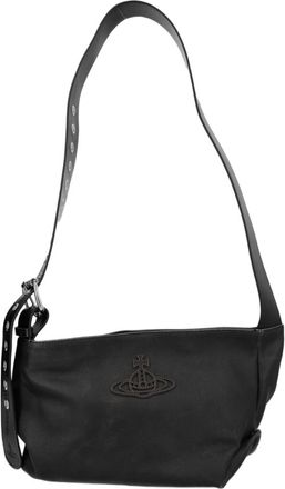 Vivienne Westwood Black Cow Leather Rectangular Crossbody Bag