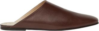 Loro Piana Bruin leren platte muil schoen - Dames - Slip ons - Bruin - 38 EU - Leer - Schoenen