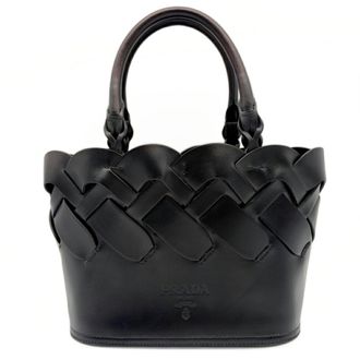 Prada Black Leather Tote Bag (Pre-Owned)