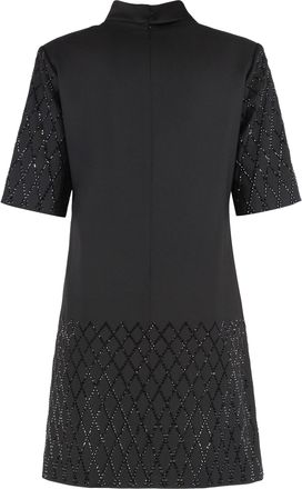 Pinko Womens T-Shirt Dress Black With Rhinestones Polyester