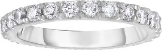 Diana M. Jewels 18kt white gold lab ground round diamond eternity band weighing 1.15cts tw set in a shared prong setting