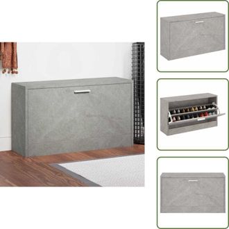 vidaXL The Living Store Scarpiera Grigio Cemento 80x24x45 cm in Legno Multistrato - Scarpiera grigio cemento
