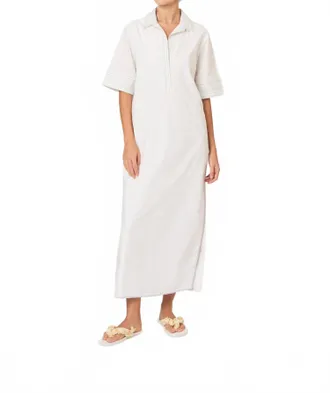Rosie Assoulin Caftan Trapunto Midi Dress In White