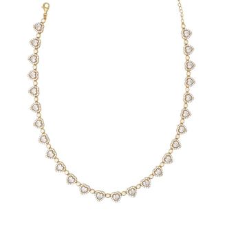 Say It With Heart Tennis Choker Necklace - Yellow Gold | Size: 16 inches