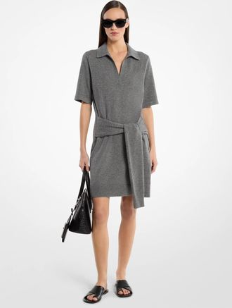 Michael Kors Cashmere Tie-Front Polo Dress