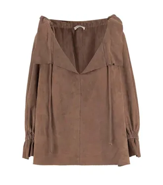 By Malene Birger Brown Relaxed Solid Top